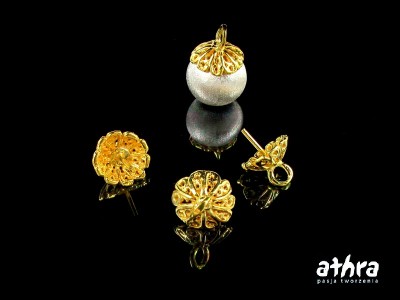 Zawieszka ażurowa z bolcem, pod kulkę 10-12 mm, pozłacana, SM0360/D