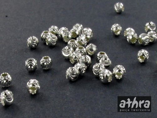 kulka 2,2mm diamentowana srebrna przekładka Ag