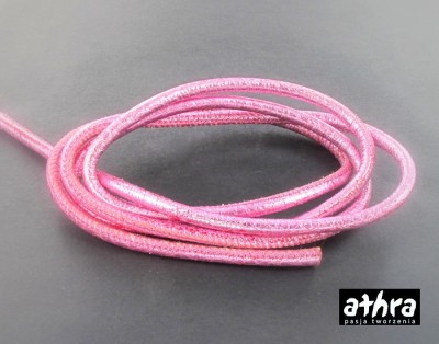 Rzemień naturalny 4,0 mm, METALIC PINK