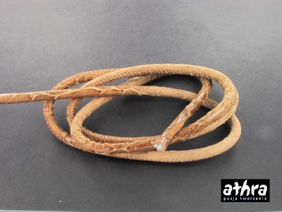 Rzemień naturalny 6,0mm, LEATHER LIGHT BROWN