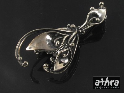 Zawieszka listek z bolcem, oksydowana, ZWB2064/O