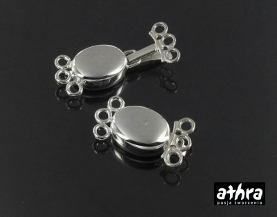 Zapięcie owalne, gładkie, na trzy sznury, CH0665/3