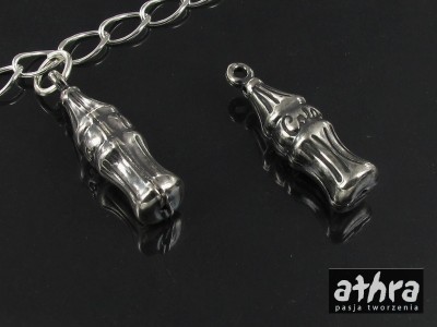 Przywieszka butelka coca-coli, oksydowana, TR20231/AC/O