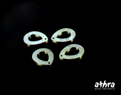 Łezka srebrna,matowa,wycięta,z jednym otworem, TR5029/SAT