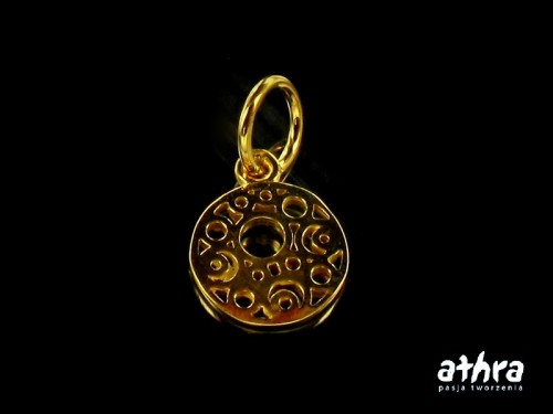 www_athra_pl_ ZL159/D srebrna zawieszka pozłacana kółko ażurowe próba ag 925