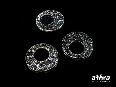 Koło srebrne perforowane, z jednym otworem, oksydowane, TR13983/O