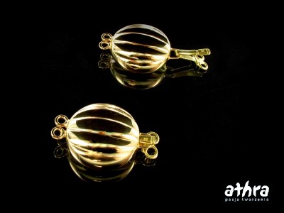 Zapięcie szufladkowe, okrągłe, na dwa sznury, pozłacane, CH0619-2/D