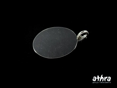 Zawieszka owal, laserowo wycinana, rodowana, Bl17/R