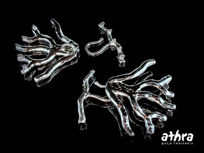 Zapięcie ozdobne, koralowiec, rodowane, SVAG5853/R