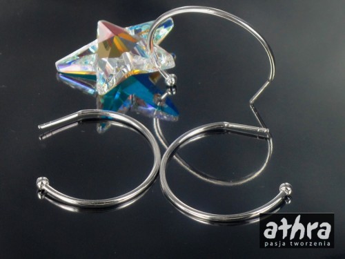 półfabrykaty z mosiądzu posrebrzane, baza do kolczyka BK13/S