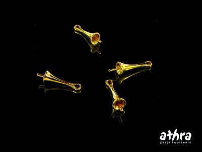 Zawieszka z bolcem, pod kamień, pozłacana, BK3517/D