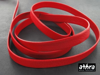 Rzemień naturalny płaski 10mm, RED1