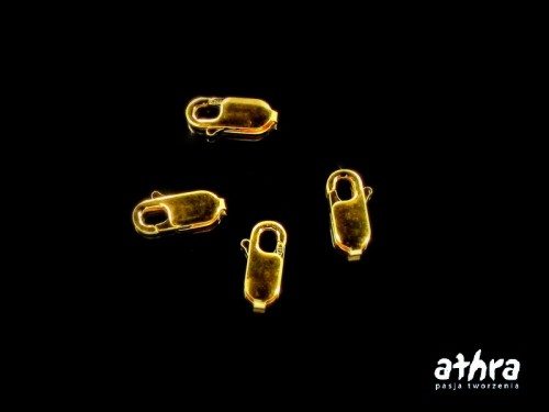 zapięcie srebrne pozłacane typu fasolka próba ag 925