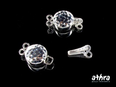 Zapięcie okrągłe, młotkowane  na dwa sznury, CH0669/2