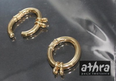 Zapięcie ozdobne na zatrzask, owalne, pozłacane, CH1915/4,5/D