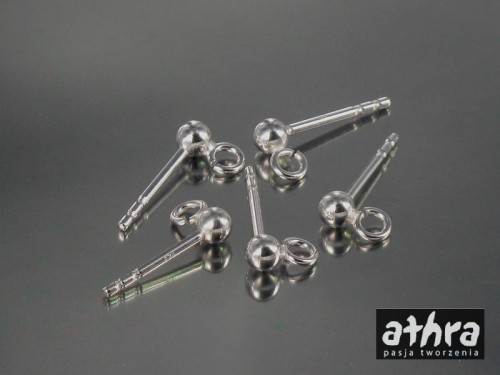 www_athra_pl_SZT4  kolczyk sztyft z kulką i kółkiem otwartym do podwieszania próba ag 925