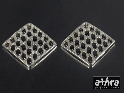 www_athra_pl_BK42 półfabrykat  srebrny, srebro próby 925, baza kolczyka kwadrat drapany