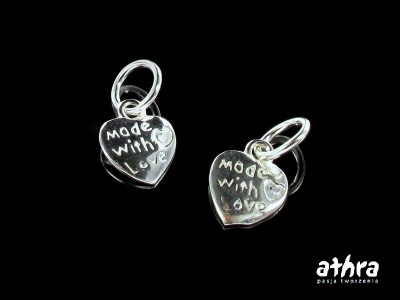 Zawieszka srebrna, serduszko, ZL041