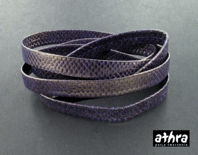 Rzemień naturalny, płaski, 10 mm, VIOLET SNAKE