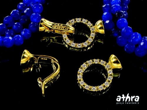 www_athra_pl_SVA13/5/D srebrne zapięcie pozłacane z cyrkoniami próba ag 925