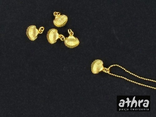 www_athra_pl_ ZL395 zawieszka srebrna muszelka pozłacana