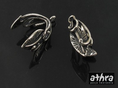 Zawieszka listki z bolcem, oksydowana, ZWB153/O