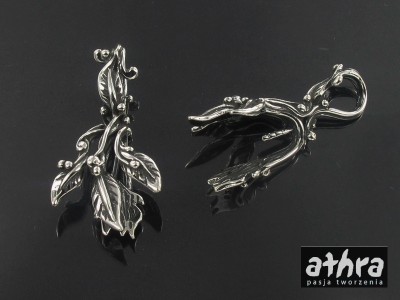 Zawieszka listek oksydowany z uchwytem średnia, ZWB2063/O