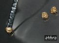 www_athra_pl_KP6X2/D zapięcie srebrne pozłacane na płaski kauczuk lub rzemień 6x2