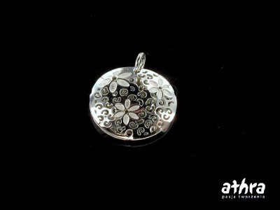 Zawieszka laserowo wycinana, przestrzenna, rodowana, LS178/15/R