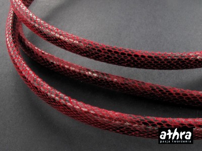 Rzemień naturalny 10x6 mm, SNAKE RED10x6