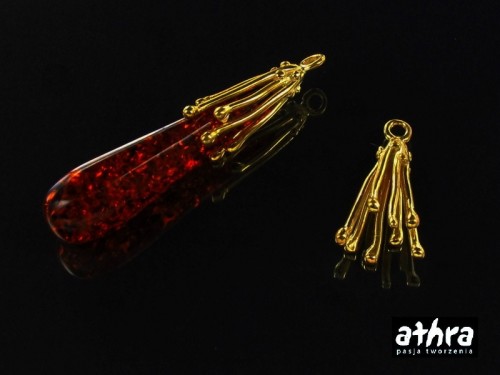 www_athra_pl_ZW2020/D półfabrykat srebrny pozłacany  zawieszka do wisiorka dzwonek próba ag 925