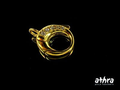 Zapięcie ozdobne, pozłacane, z cyrkoniami, SVAG13C/D