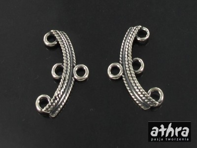 Zakończenie ozdobne na trzy sznury, oksydowane, ZAP3/O