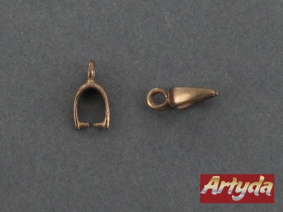 Zawieszka z mosiądzu, gładka z kołkiem poziomym u góry, SM1517/M