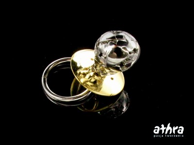 Zawieszka srebrna, smoczek ażurowy z dzwonkiem, PR09/D