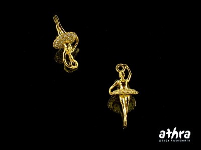 Przywieszka z cyrkoniami, baletnica, pozłacana, TAN1/D