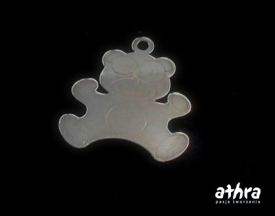 Zawieszka laserowo wycinana, rodowana, miś, LS177