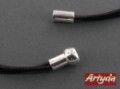 elementy z mosiądzu posrebrzane zapięcie magnesowe na rzemień 5 mm