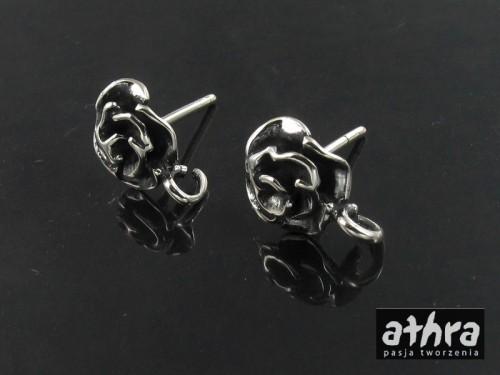 www_athra_pl_SZT2069 zapięcie oksydowane róża z kółkiem otwartym do podwieszania