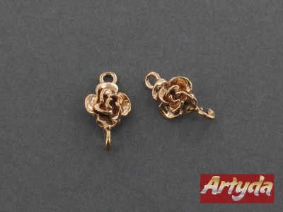 Przedłużka  z mosiądzu do kolczyka róża, PRZ174/M