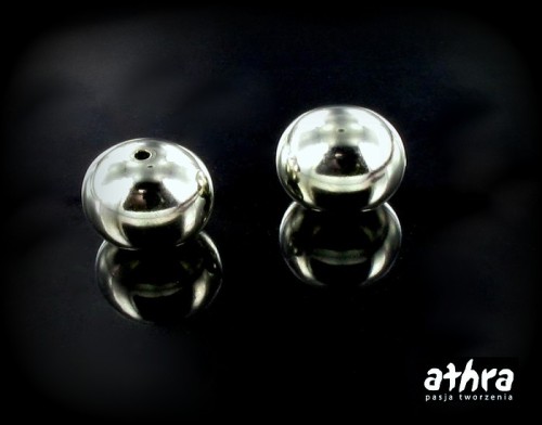 element z mosiądzu posrebrzany kulka gładka 12 mm