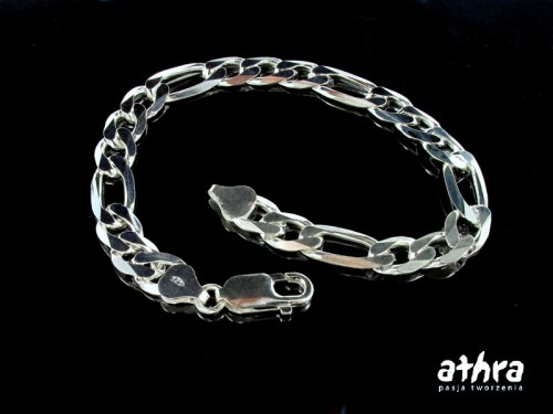 www.athra.pl elementy srebrne próba 925 bransoletka męska łańcuszek FIGARO