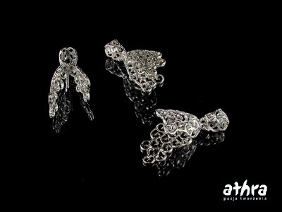 Zawieszka ażurowa z uchwytem i bolcem, oksydowana, ZWB3156/O