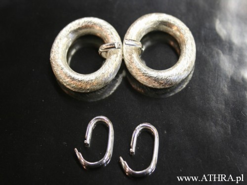 półfabrykat srebrny owal -  łącznik próba ag 925