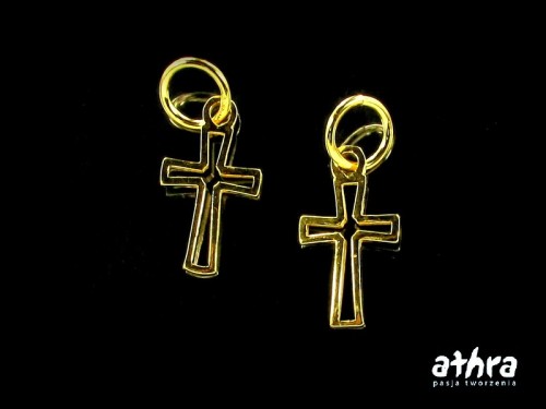 www_athra_pl_ZL142/D zawieszka srebrna pozłacana krzyżyk