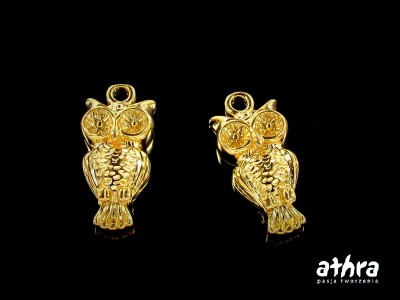 Zawieszka sowa, pozłacana, SOWA1/D