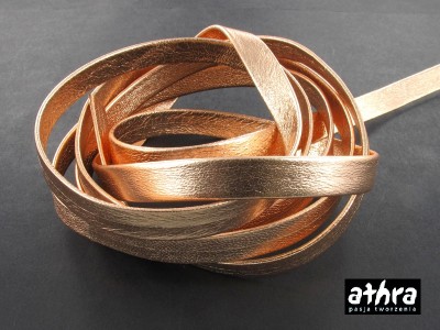 Rzemień naturalny płaski 10mm, GOLD2