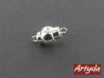 element z mosiądzu posrebrzany zapięcie magnetyczne  śr. 10 mm do biżuterii
