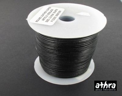 Rzemień skórzany 2,0mm, czarny, BLACK20/25